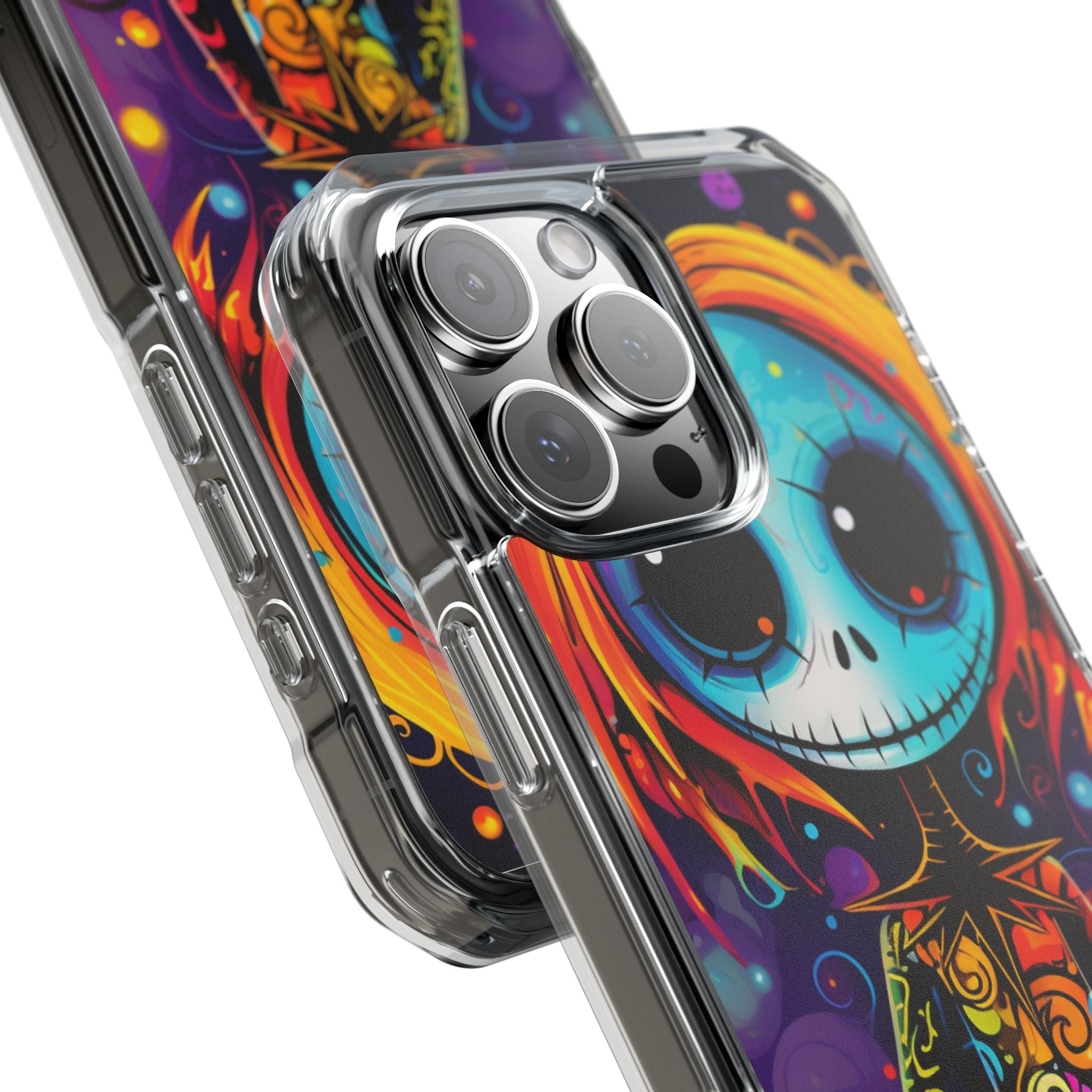 Blue Skull Swirl iPhone 16 Pro Max Case - Impact