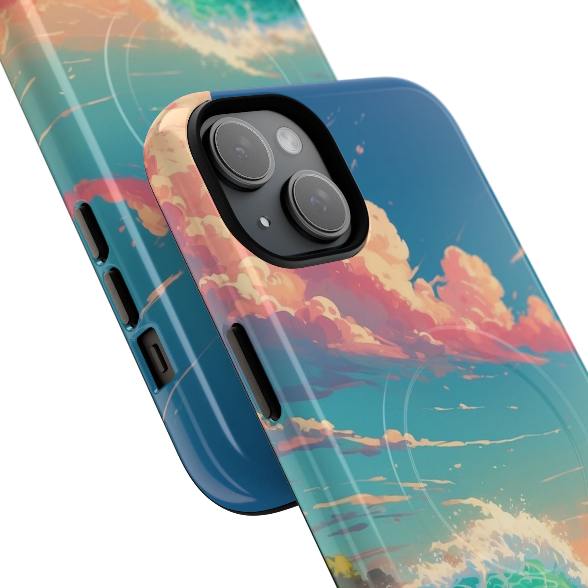 Turquoise Curl iPhone 15 Plus Case - Tough+