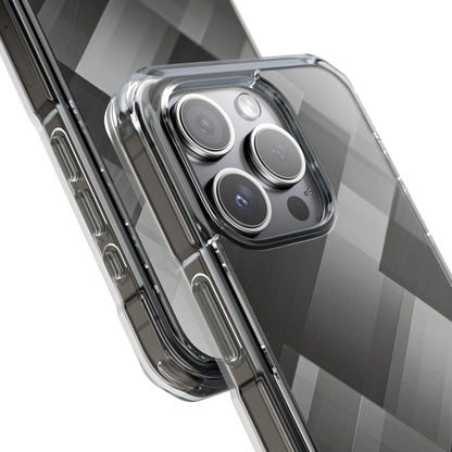 Grayscale Geometric Layers iPhone 15 - Impact Clear+
