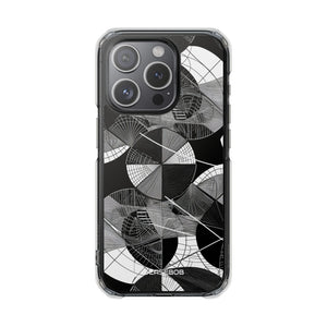 Geometrische Eleganz – Handyhülle für iPhone (Clear Impact – Magnetisch)