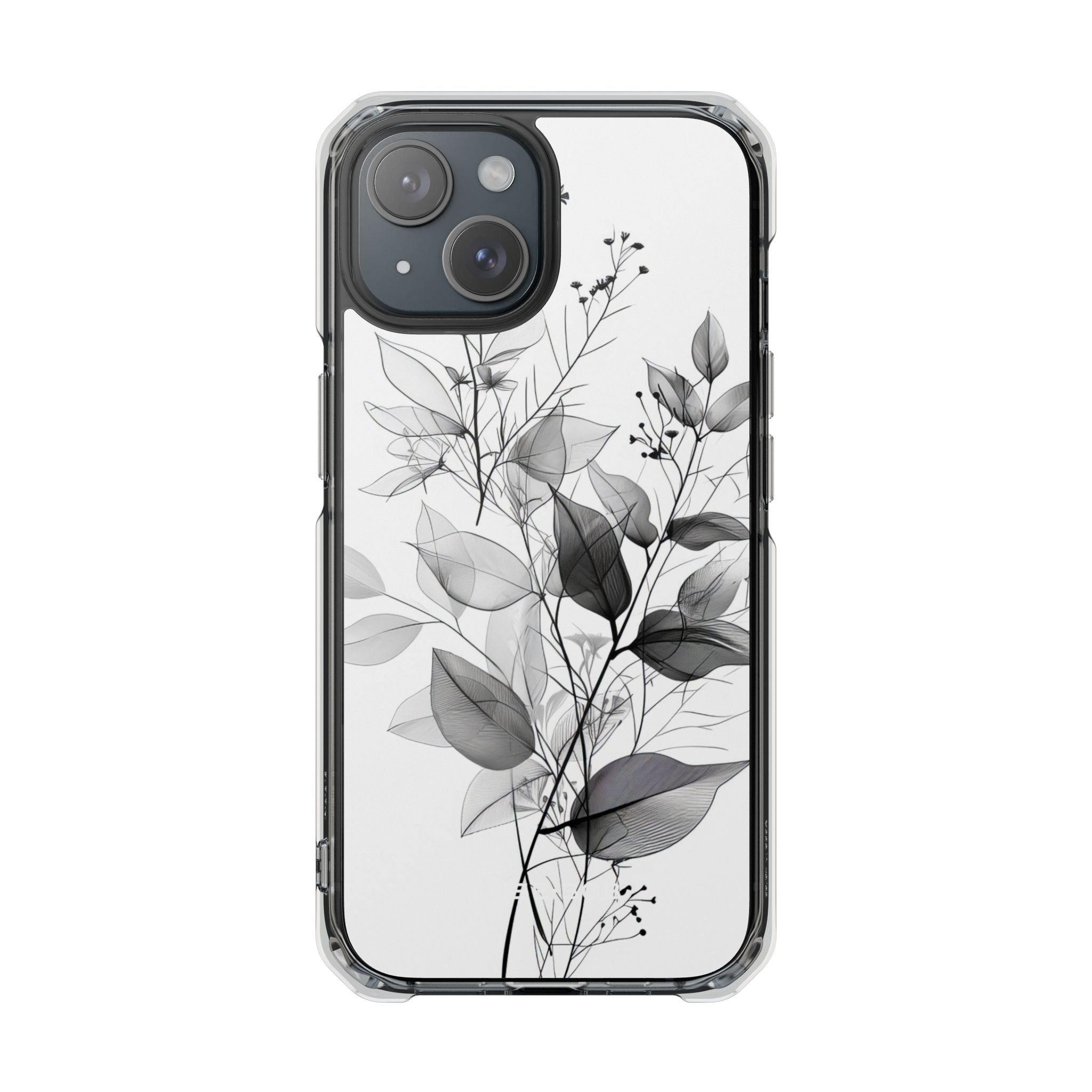Gray Leaf Veil iPhone 15 Case - Impact
