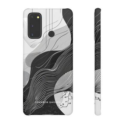 Fluid Rhythms: Monochrome Line Flow Samsung S20 - Slim Phone Case