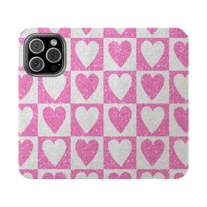 Glitter Heartgrid - iPhone 16 Pro Case - Wallet