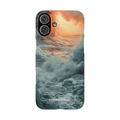 Fiery Wave Power - Slim iPhone 16 Phone Case