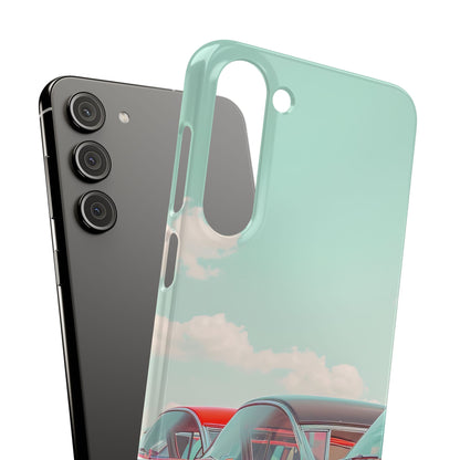 Vintage Turquoise Cars - Slim Samsung S23 Phone Case