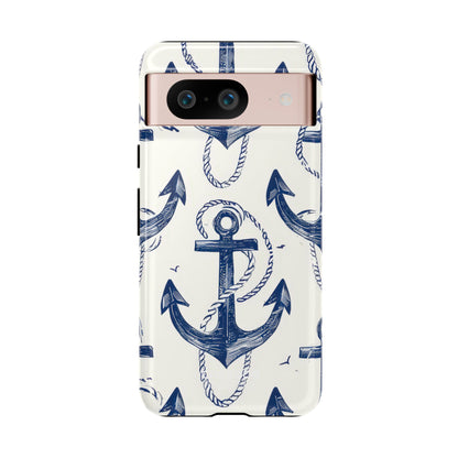 Navy Anchor Tapestry Google Pixel 8 - Tough
