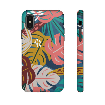 Tropical Leaf Mono - Protective Phone Case