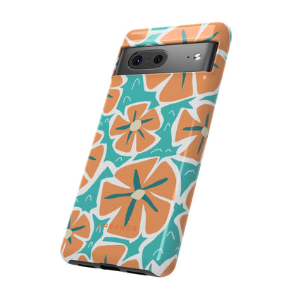 Orange Happy Flower - Protective Phone Case