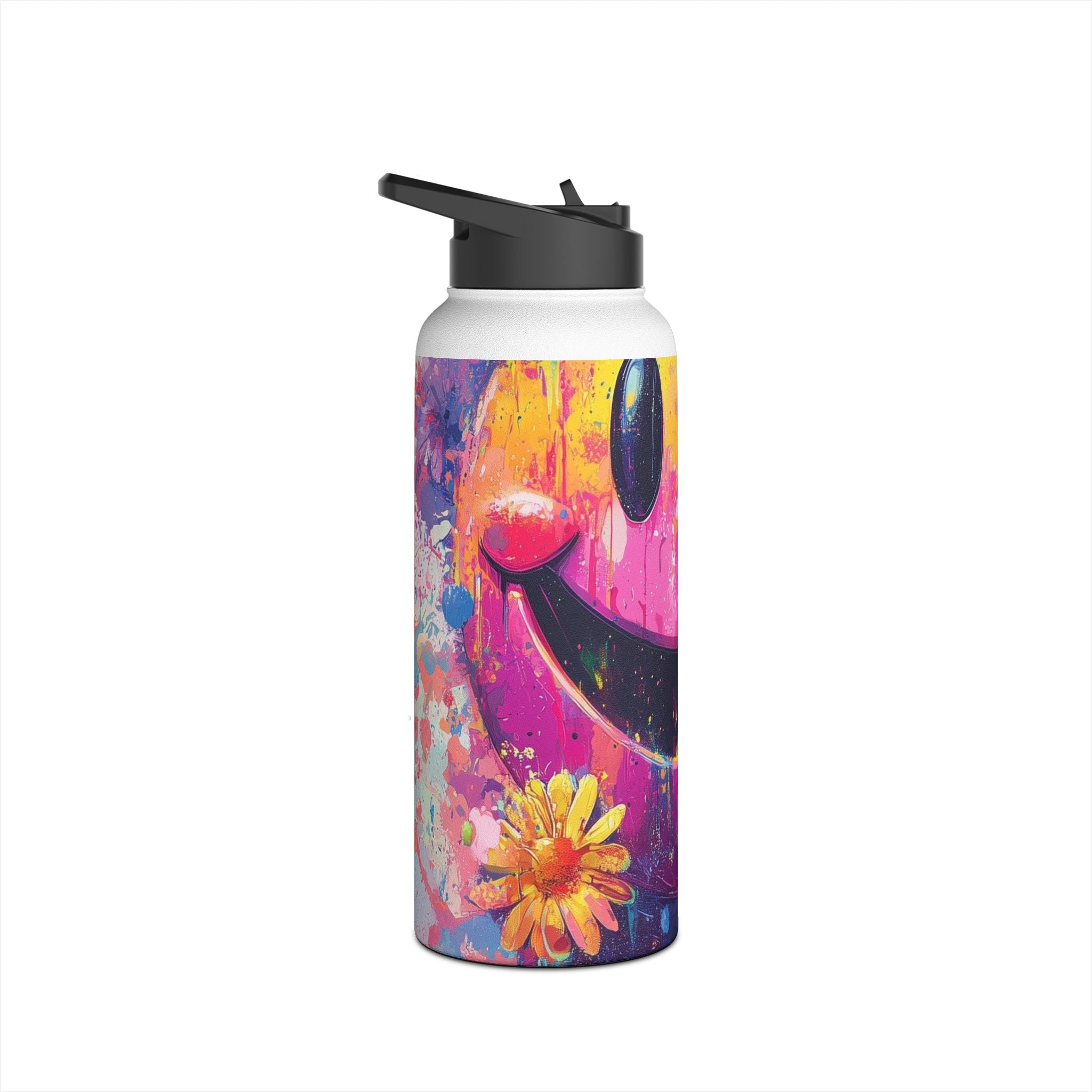 Smiley Bloom Drip - Stainless Steel Water Bottle