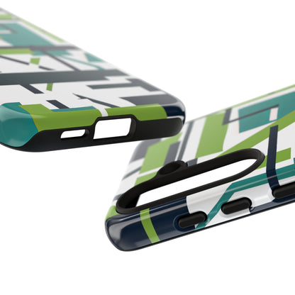 Green Geometry Glide Samsung S24 - Tough Phone Case