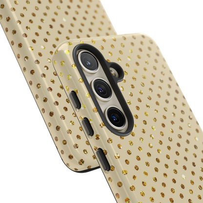 Gold Sparkle Grid Samsung S24 Case - Tough
