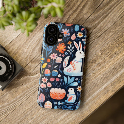 Bunnies Play Among Flowers - iPhone Case