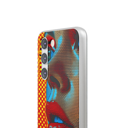 Yellow Red Pop Art Portrait - Flexi Samsung S23 Phone Case