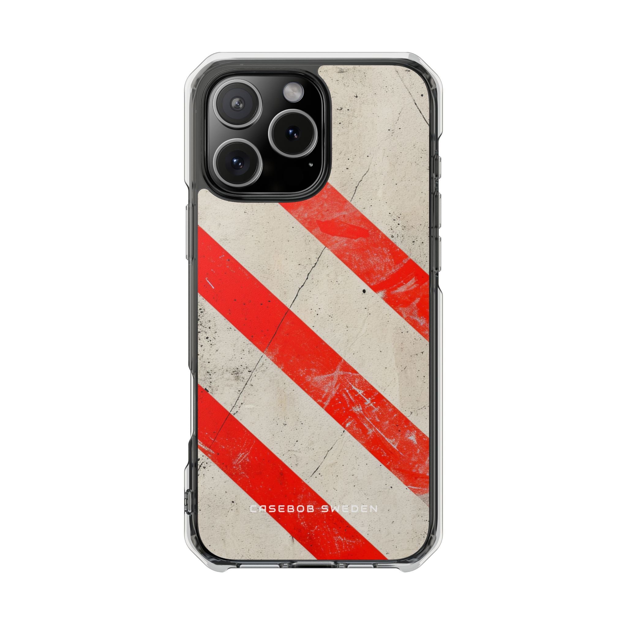 Striker Crimson Stripes iPhone 16 - Clear Impact Phone Case