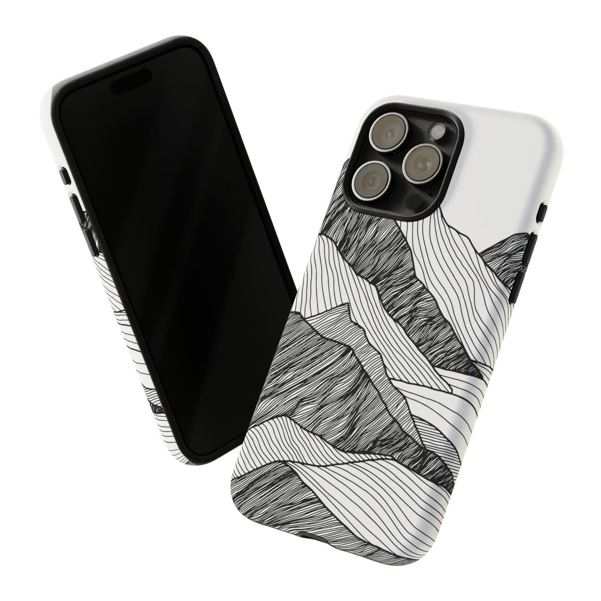 Abstract Mountain Line Art - Protective Phone Case