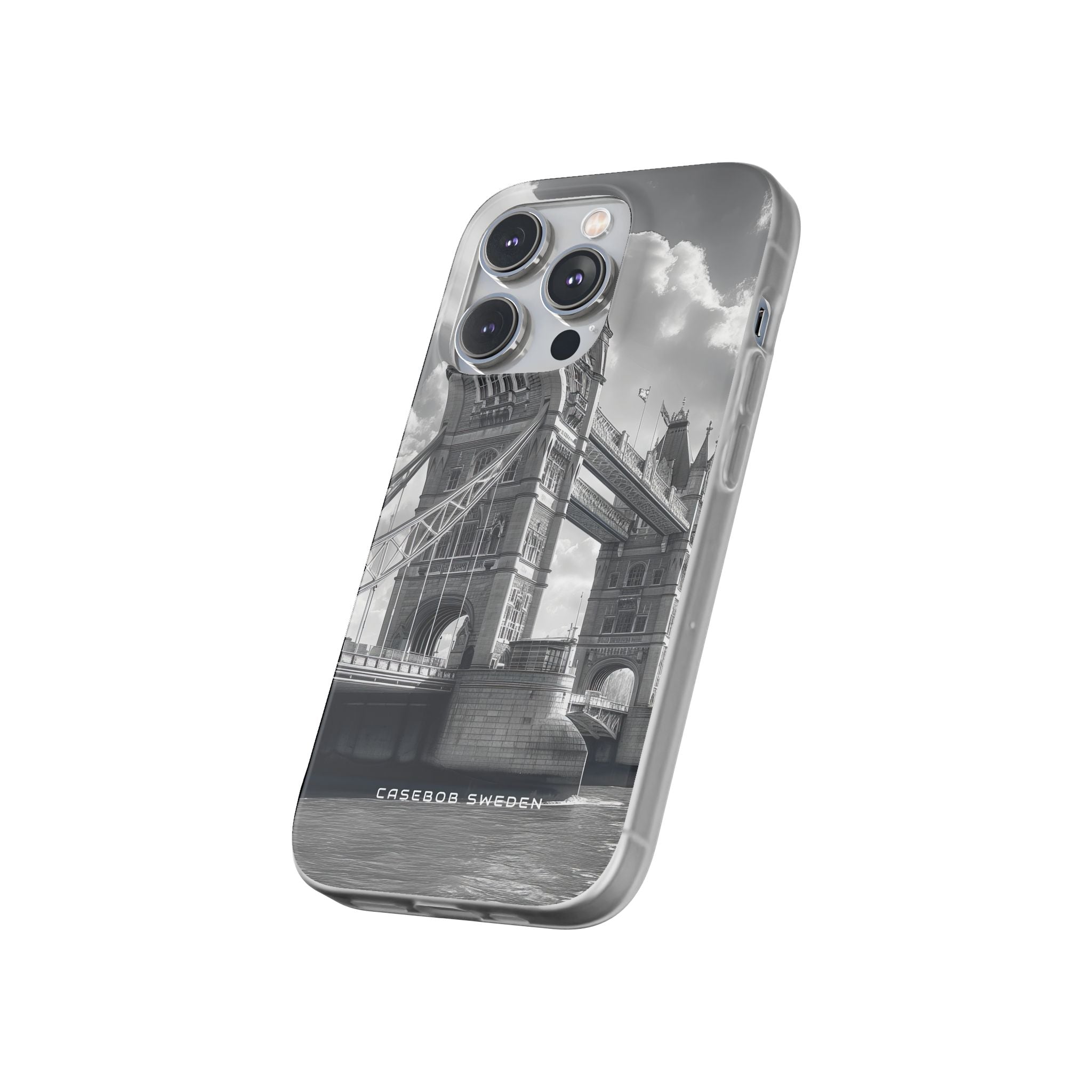 Tower Bridge Monochrome Architecture Study iPhone 14 - Flexi Phone Case