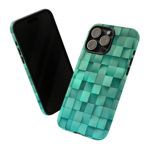 Teal Tranquility: Square Gradient - Protective Phone Case