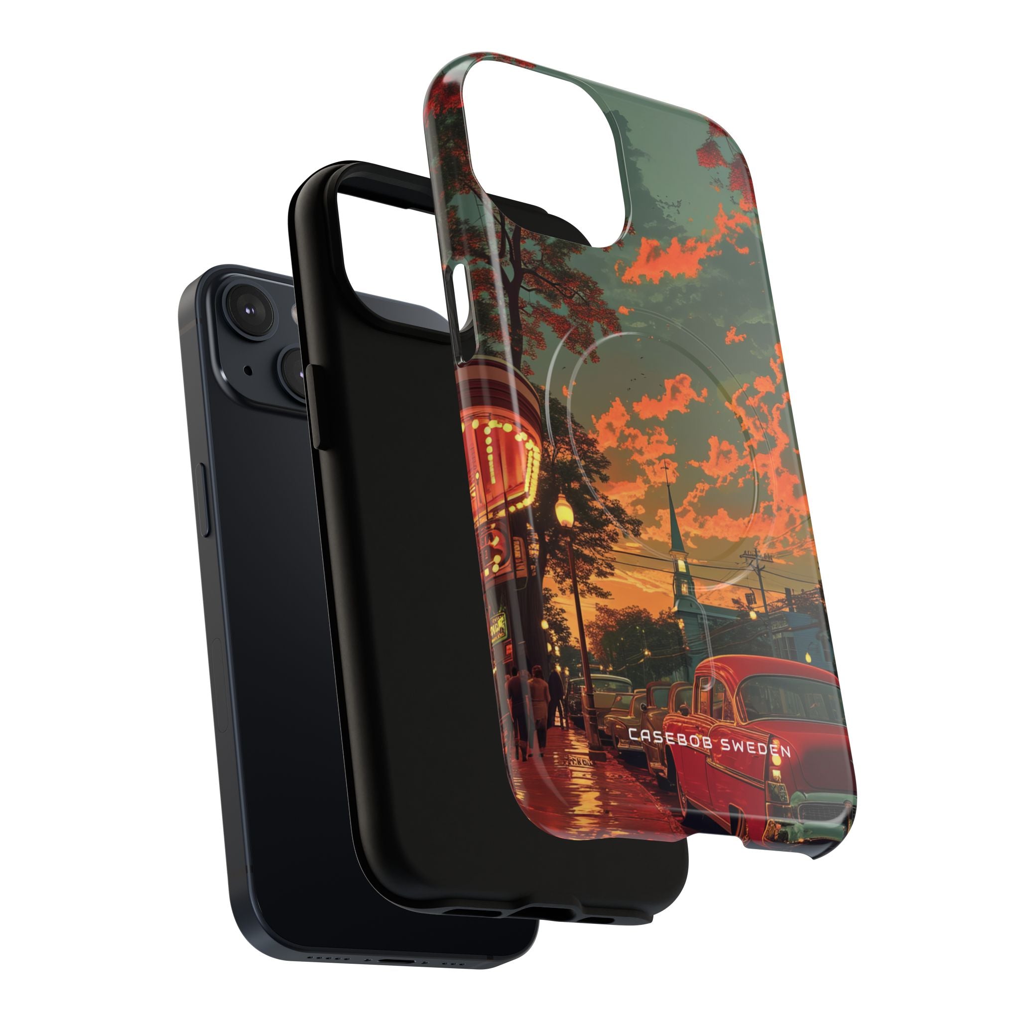 Mid-Century Nostalgia Streetscape iPhone 14 | Tough+ Phone Case