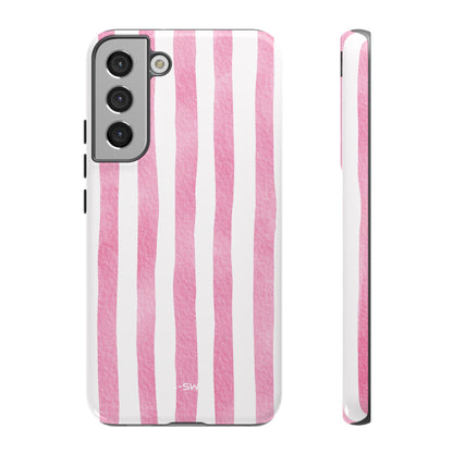 Pink Watercolor Stripes - Samsung Case
