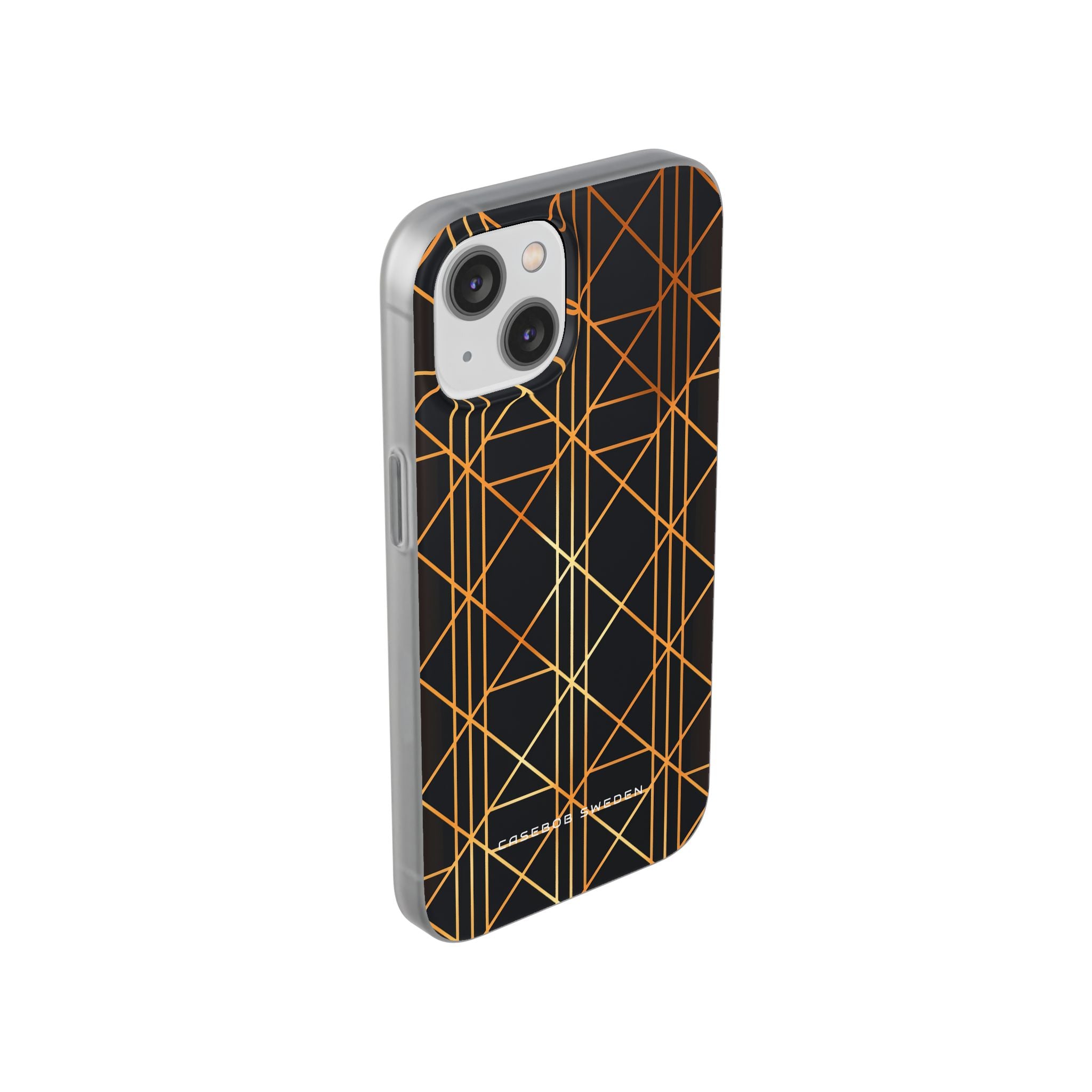 Goldene geometrische Eleganz iPhone 14 - Flexi-Telefonhülle