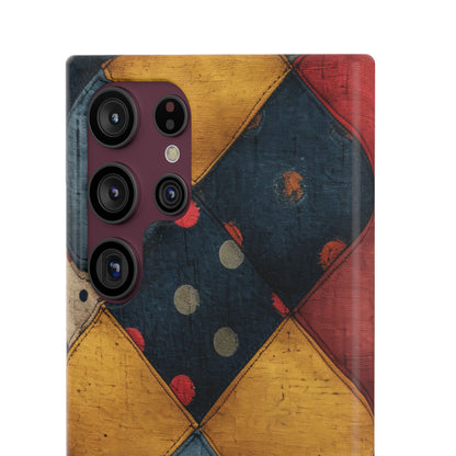 Blue Red Patchwork - Slim Samsung S22 Phone Case