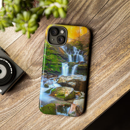 Autumn Mountain Waterfall - Protective Phone Case