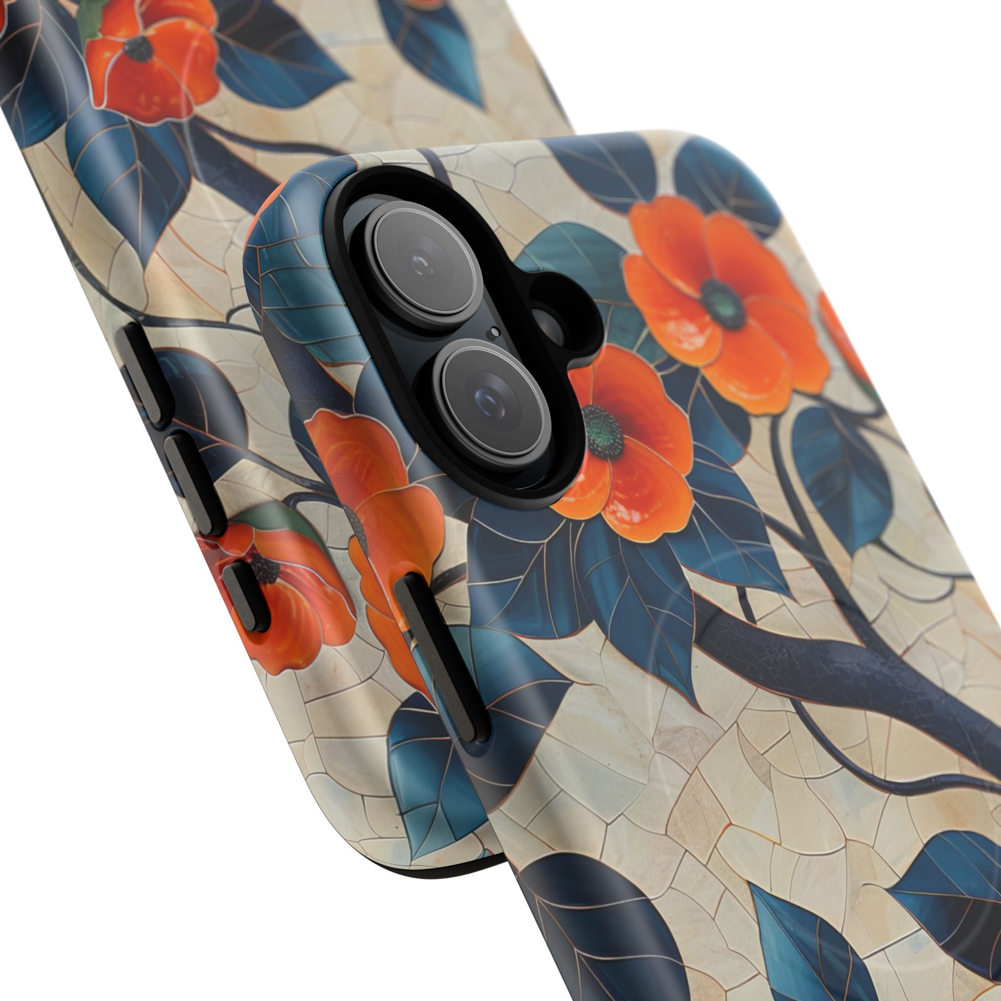 Orange Blossoms Mosaic Harmony iPhone 16 | Tough+ Phone Case