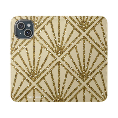 Golden Fan Sparkle - iPhone 15 Case - Wallet
