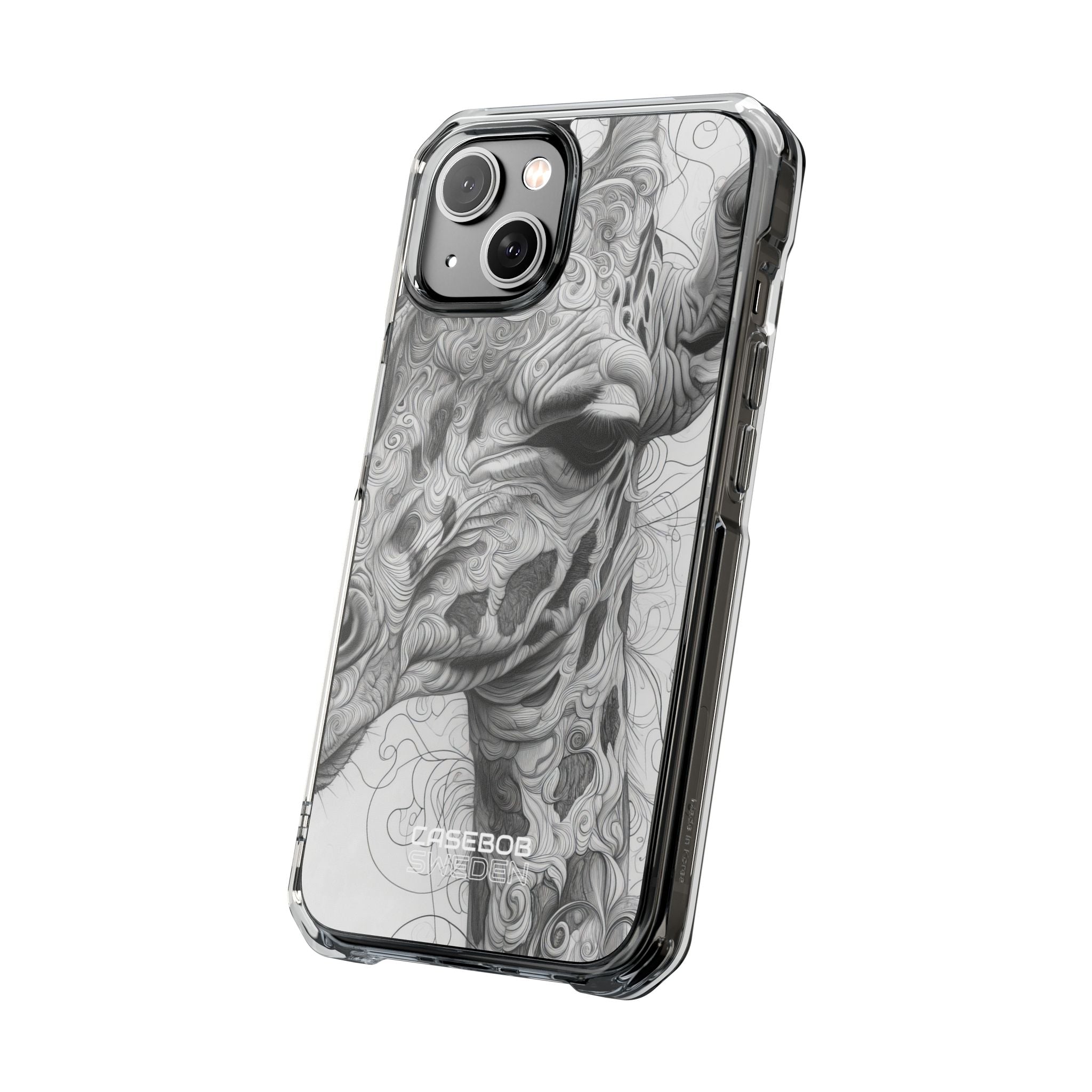 Swirling Giraffe Art iPhone 14 - Impact Clear+