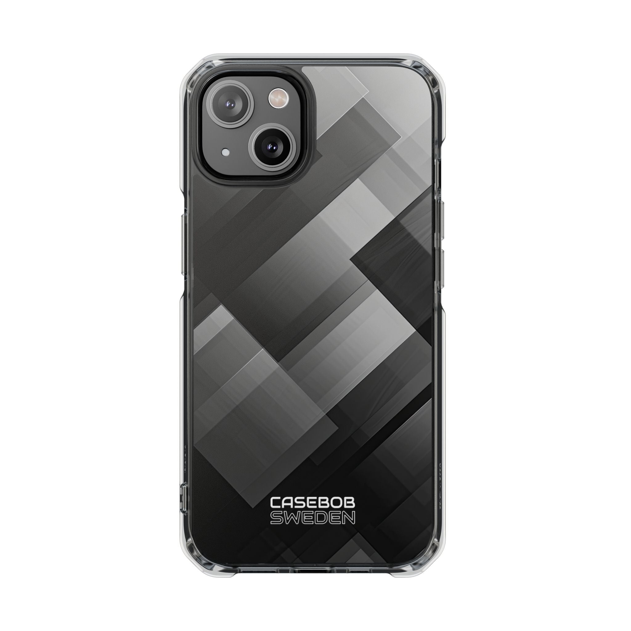 Grayscale Geometric Layers iPhone 14 - Impact Clear+