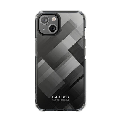 Grayscale Geometric Layers iPhone 14 - Impact Clear+