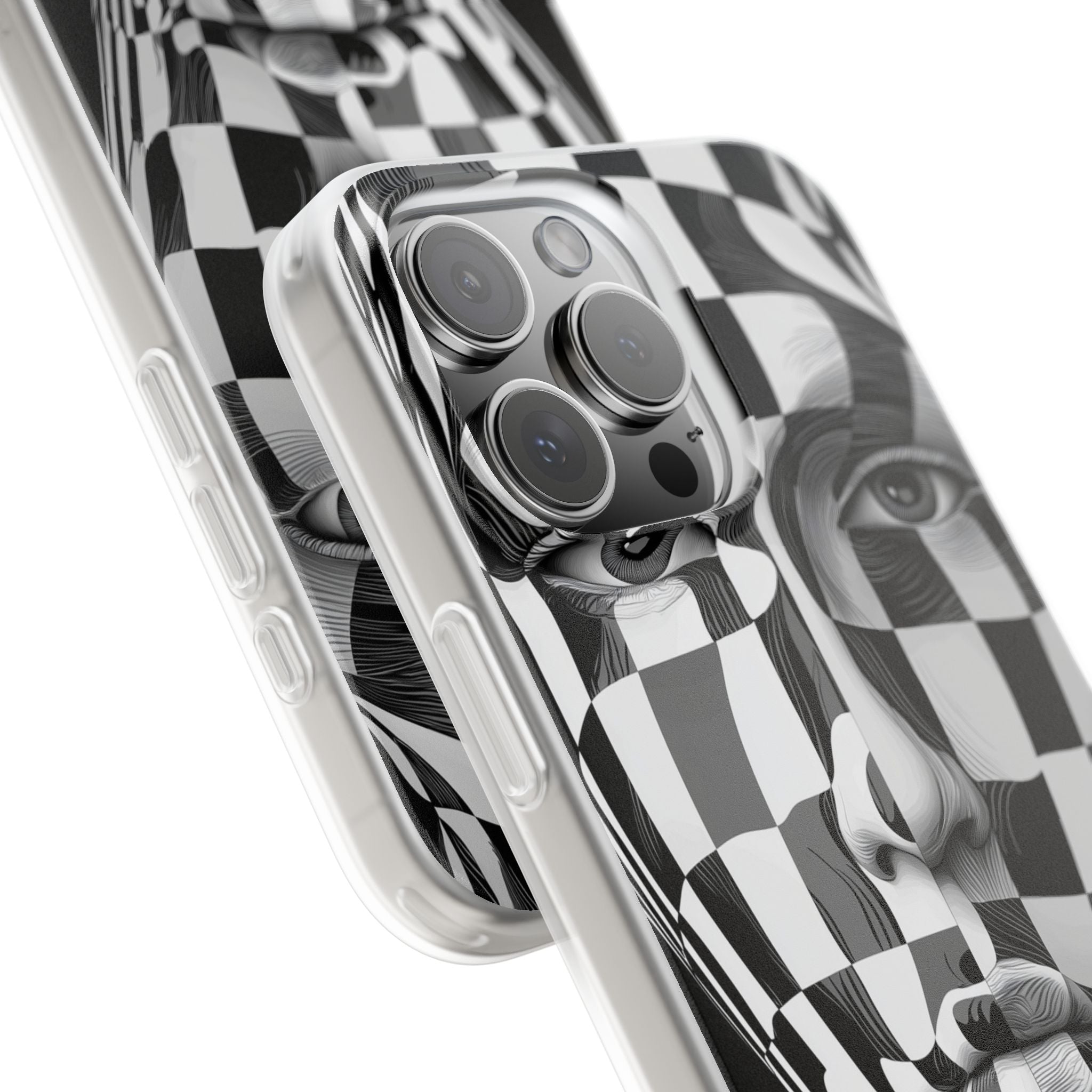 Checkered Face iPhone 16 Pro Max Case - Soft