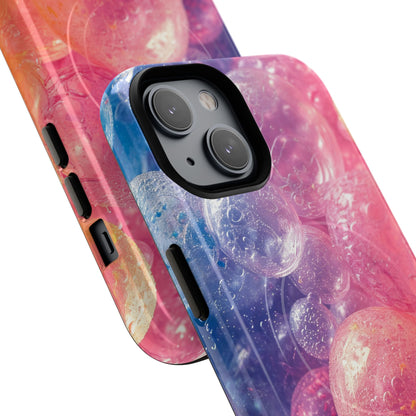 Pink Blue Glossy Spheres - Tough + MagSafe® iPhone 14 Phone Case