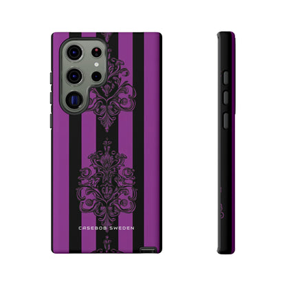 Gothic Elegance with Vertical Stripes and Ornamental Motifs Samsung S23 - Tough Phone Case