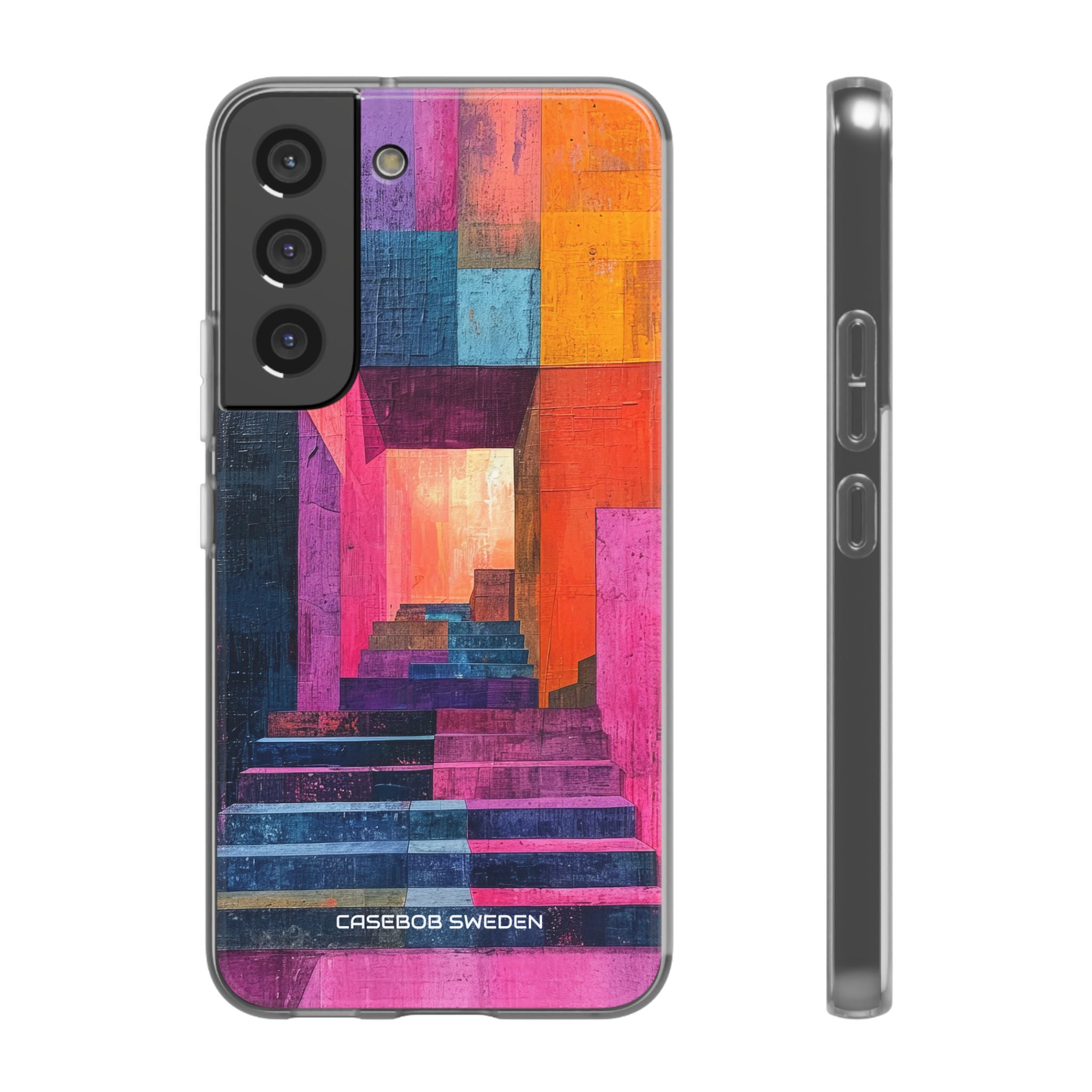 Pink Orange Geometry - Flexi Samsung S22 Phone Case