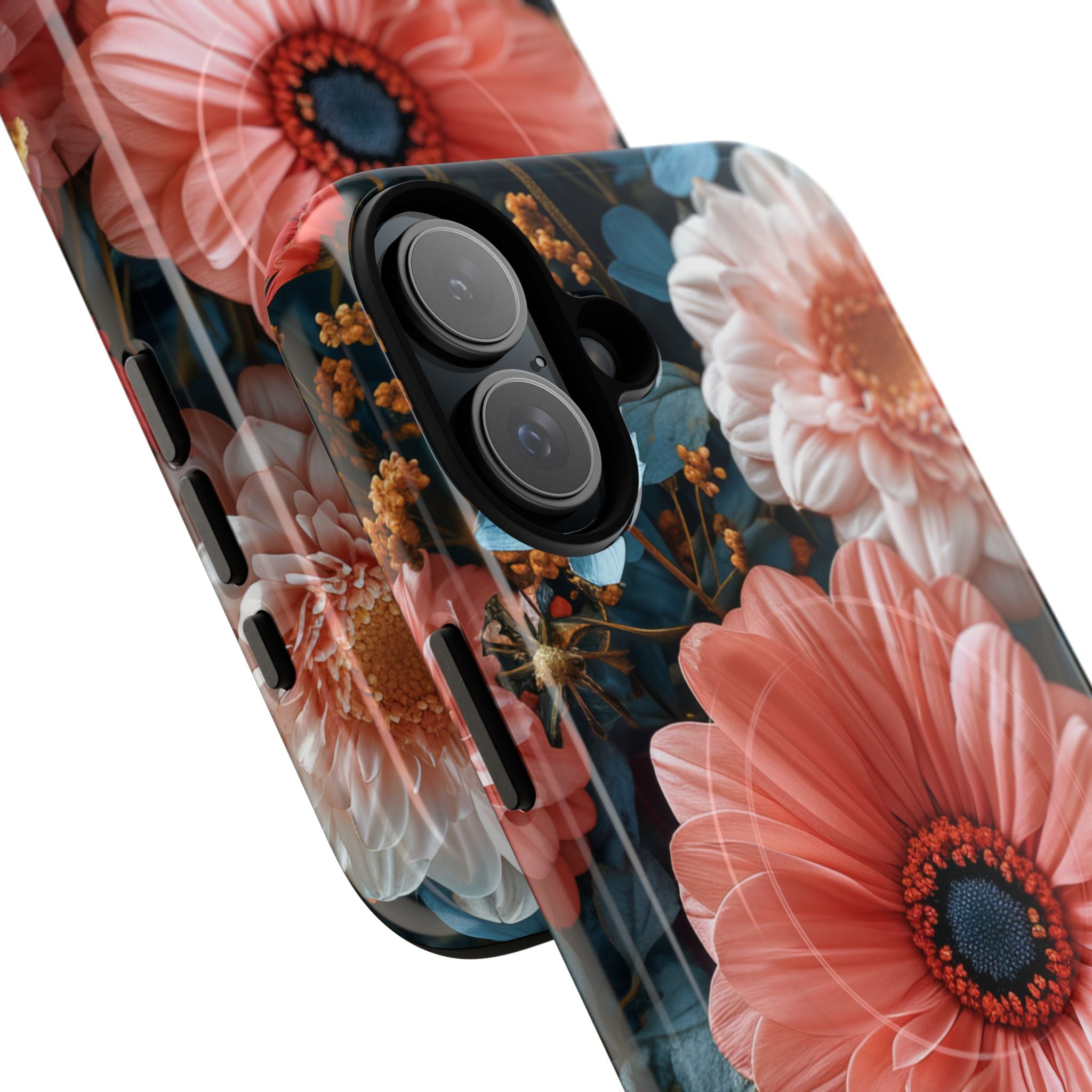 Coral Teal Blooms - Tough + MagSafe® iPhone 16 Phone Case