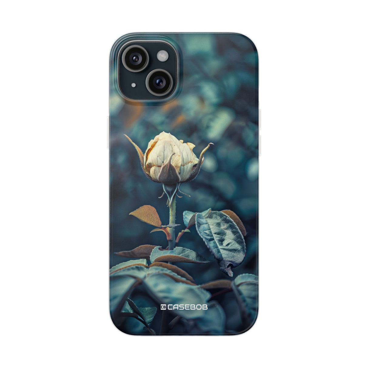 Teal Rosebud Serenade | Flexible Phone Case for iPhone