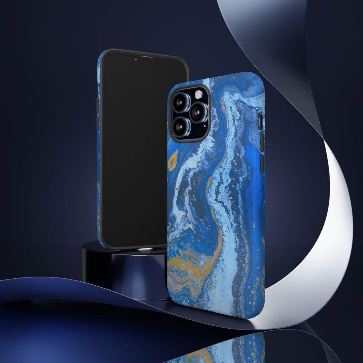 Acrylic Blue Gold - Protective Phone Case