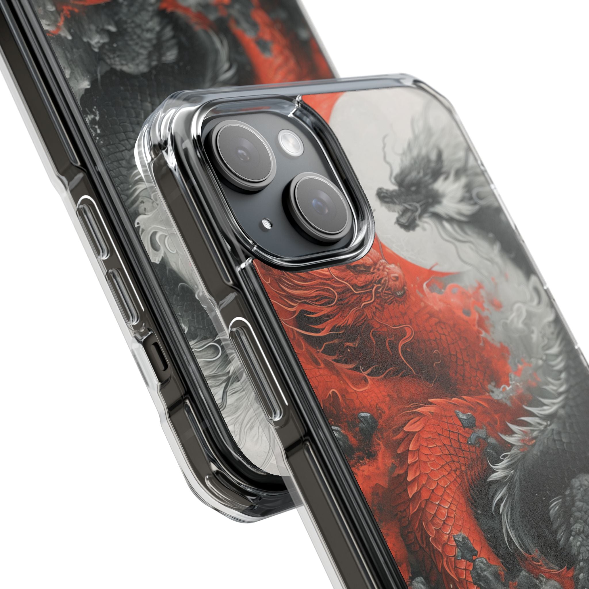 Twin Dragons Crimson iPhone 15 Plus Case - Impact