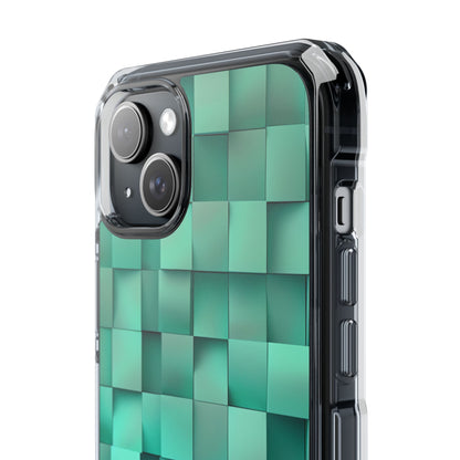 Folded Blue Squares iPhone 15 - Impact Clear+