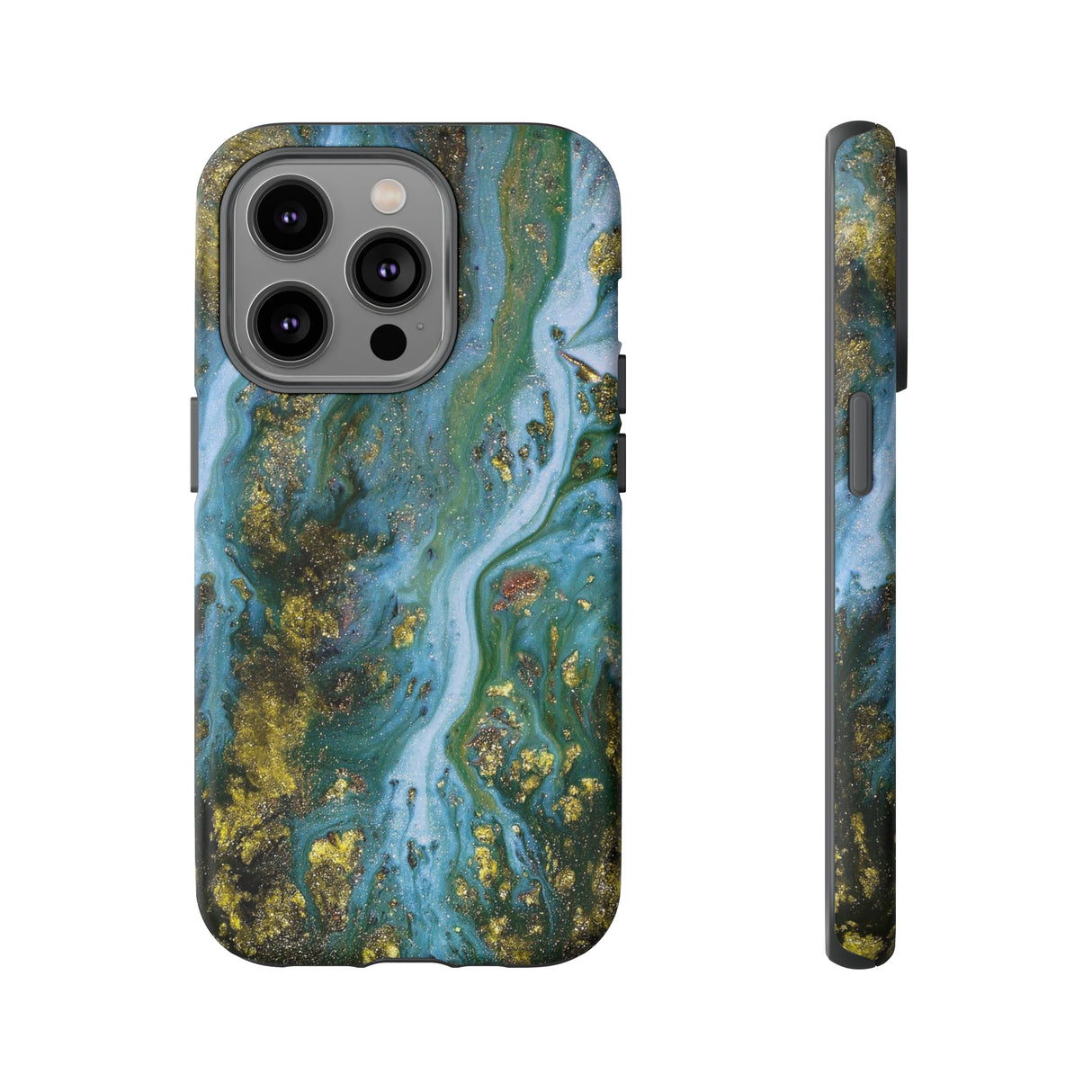 Ocean Blue Ink Art iPhone Case (Protective) iPhone 14 Pro Matte Phone Case