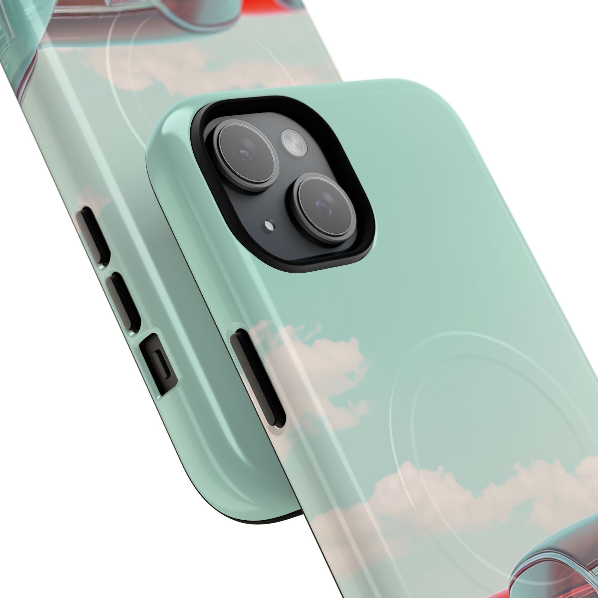 Vintage Turquoise Cars - Tough + MagSafe® iPhone 15 Phone Case