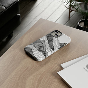 Abstract Mountain Line Art - Protective Phone Case