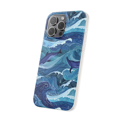 Dolphin Waves iPhone 15 Pro Max Case - Soft