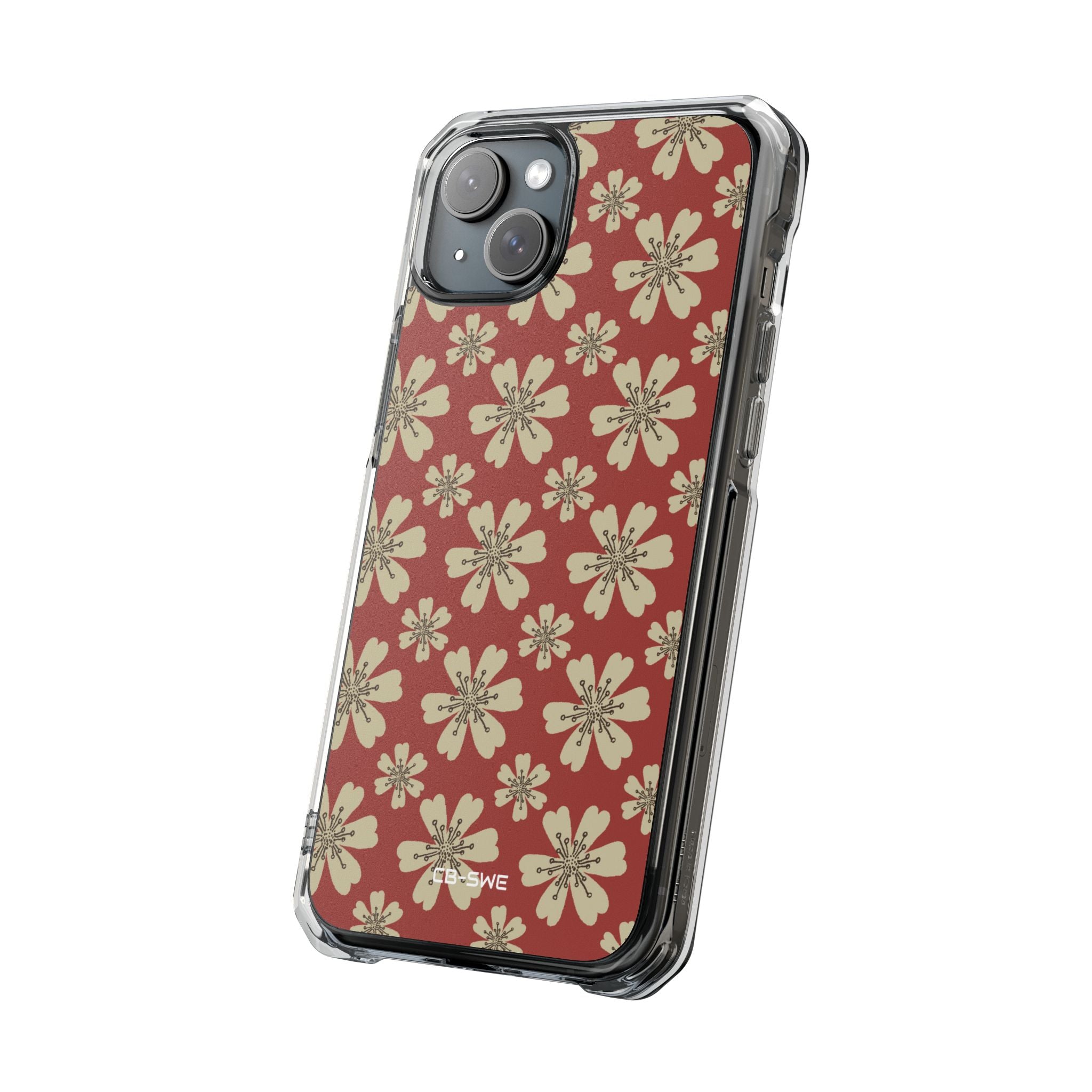Retro Red Florals iPhone Case - Impact