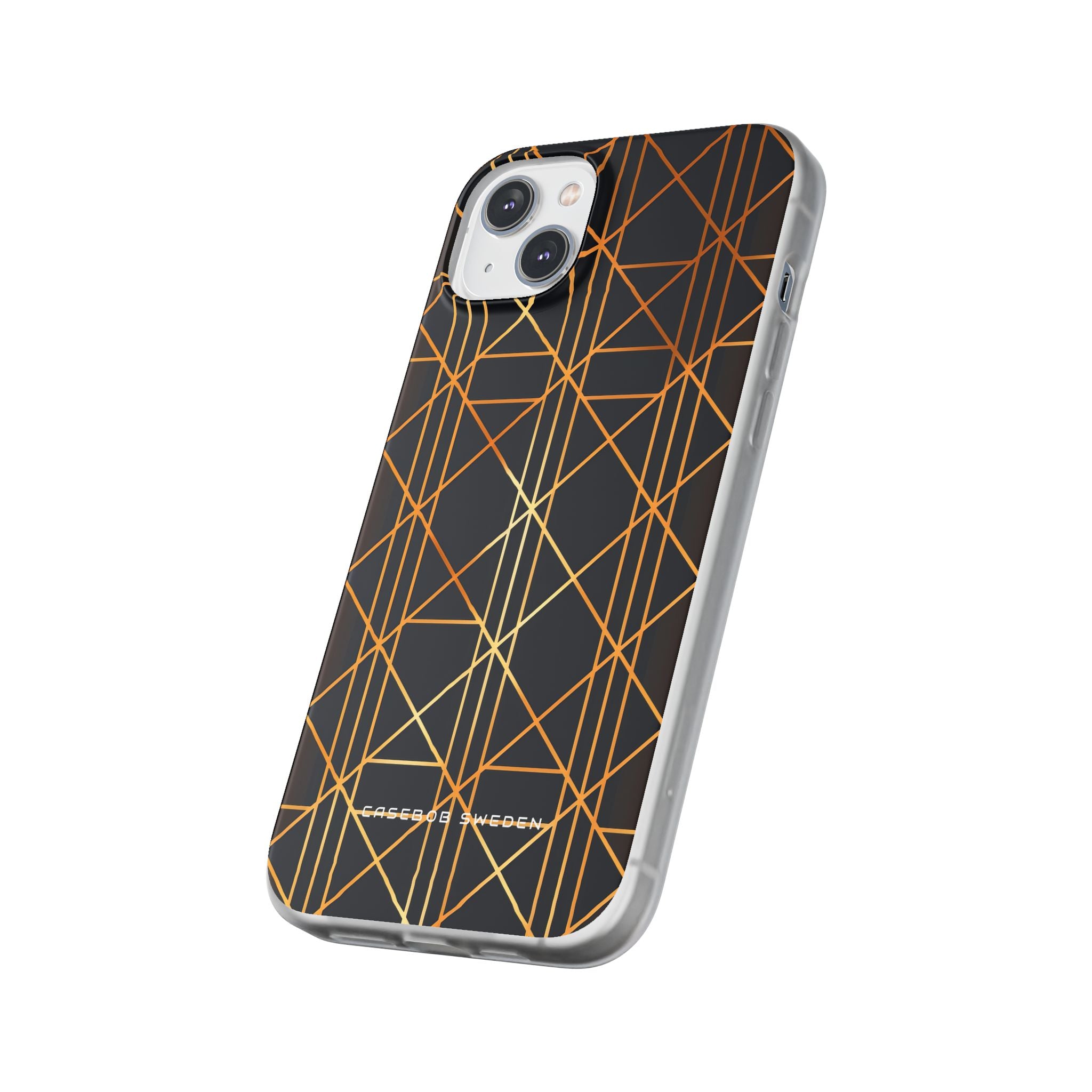 Goldene geometrische Eleganz iPhone 14 - Flexi-Telefonhülle