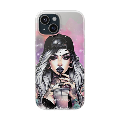 Silver Sip Nebula iPhone 15 Case - Soft
