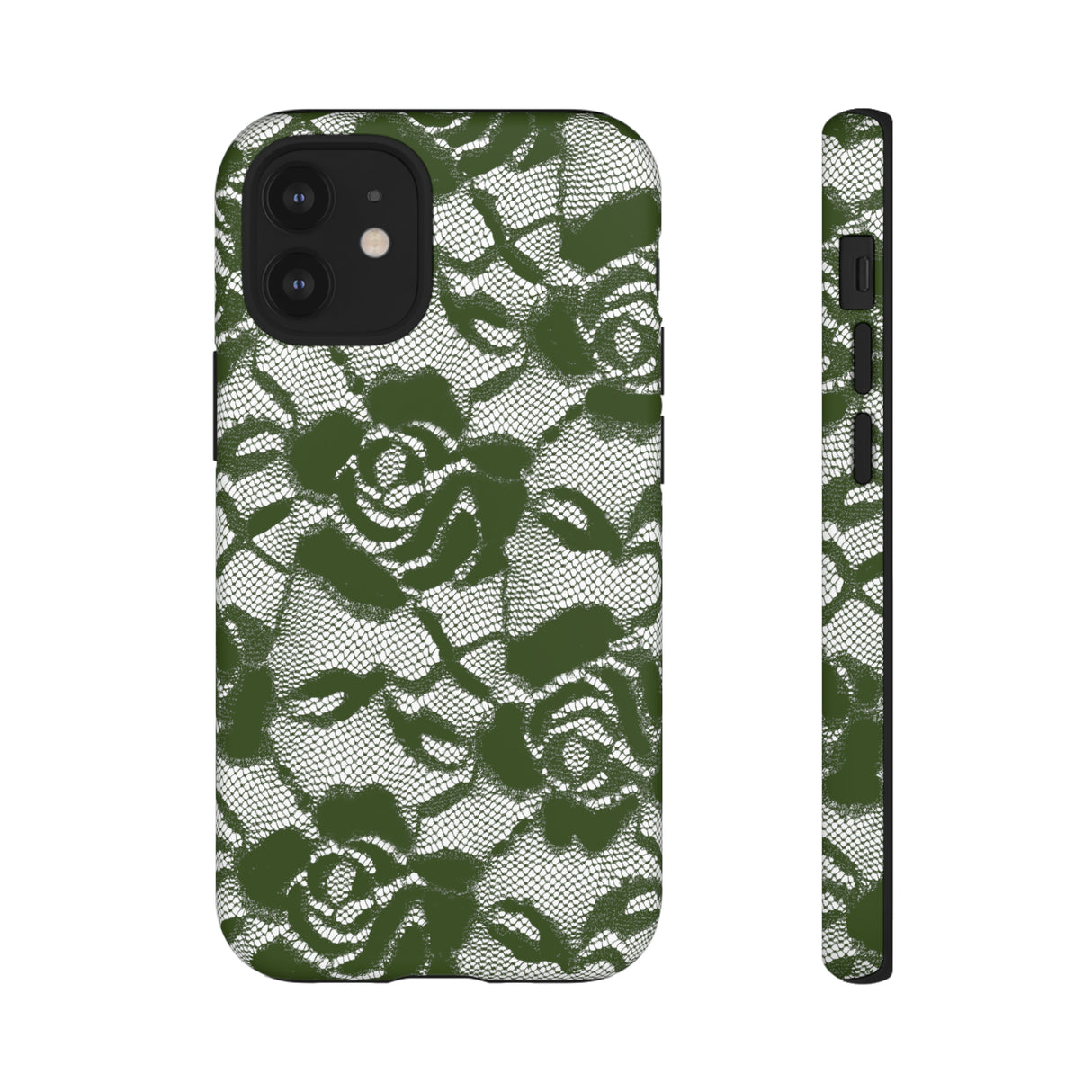 Green Lace Gothic Flower - Protective Phone Case