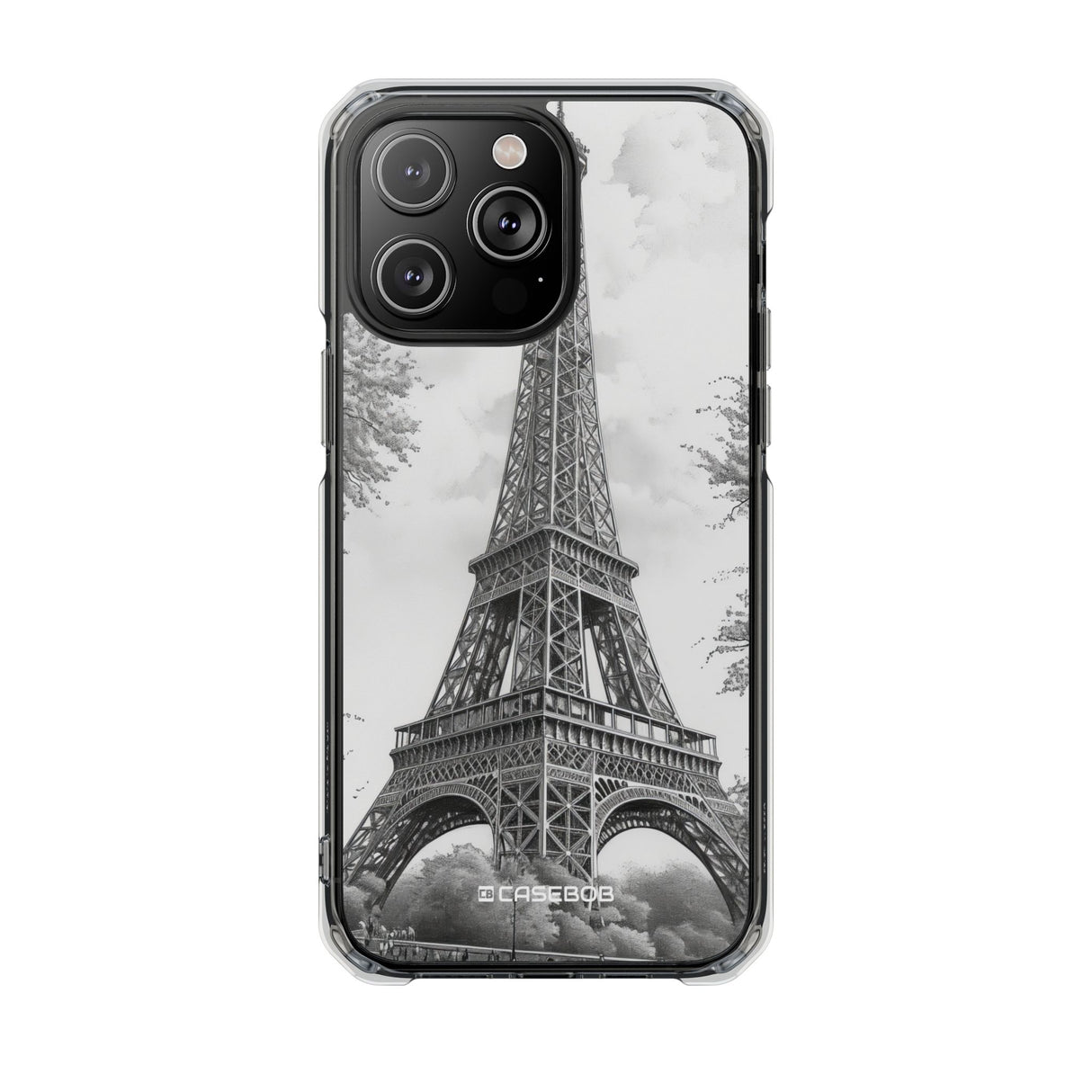 Parisian Monochrome Majesty – Handyhülle für iPhone (Clear Impact – Magnetisch)