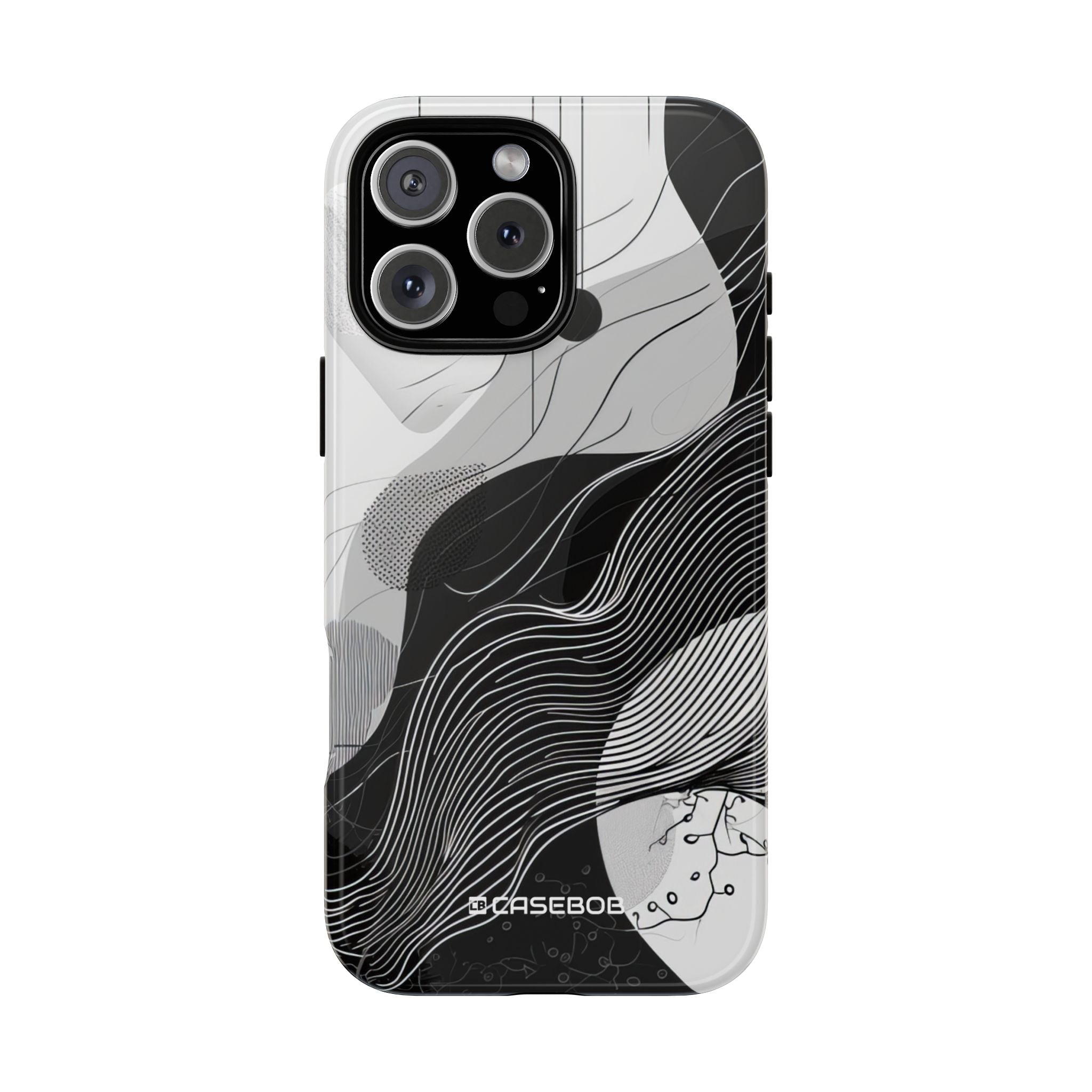 Monochrome Fluidity: Abstrakte Harmonie - für iPhone 16